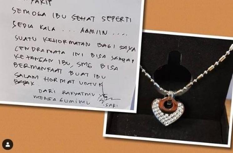 Ani Yudhoyono dapat kiriman surat dan kalung (Instagram/@aniyudhoyono)